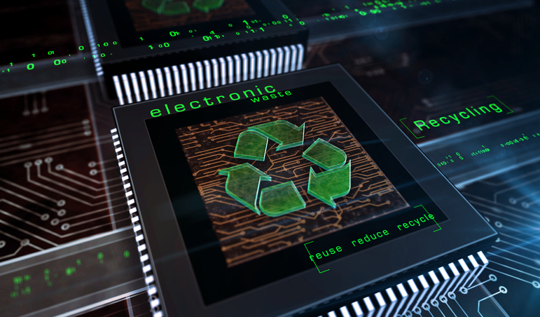Recycling symbol digital 3d illustration